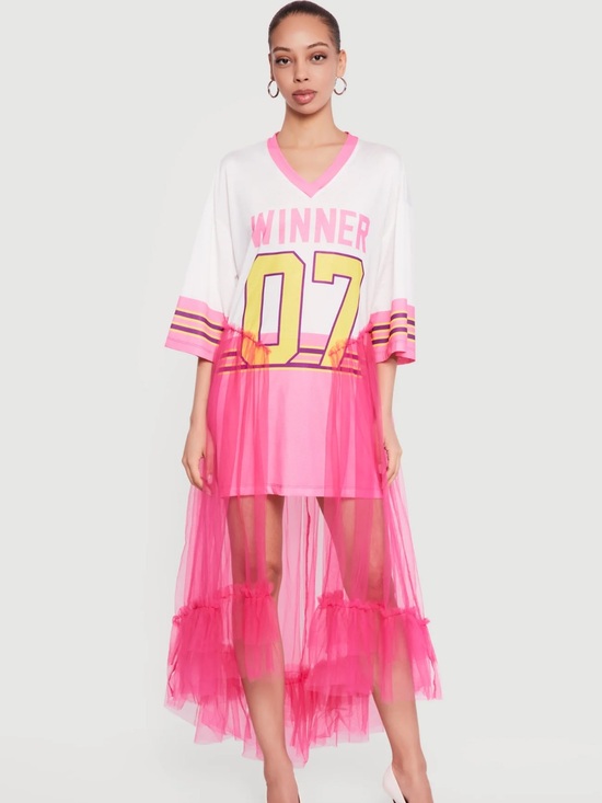 Dresses & Skirts - Winner 07 Pink & White Tulle Sports Dress NEW